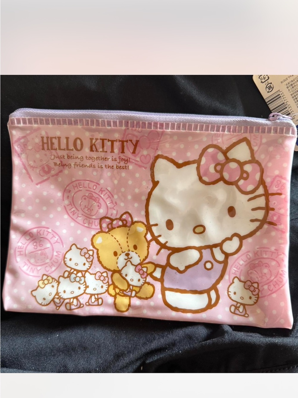 Hello Kitty Pink and Gold Character Cosmetic Pouch